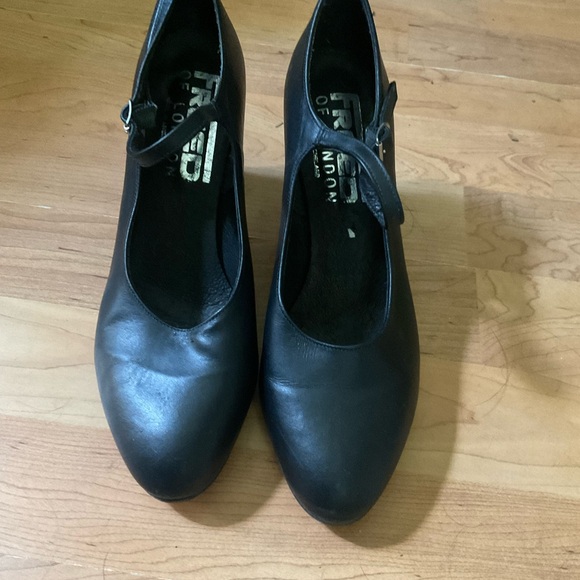 “FREED OF LONDON” Professional Dance/ Ballroom Black Strap Heeled Shoes - Picture 2 of 9